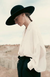 Noir Desert Drifter Western Hat in Black