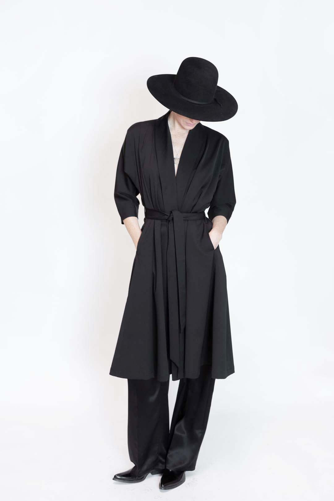 Georgia Dress in Black Wool – LE FAWNHAWK