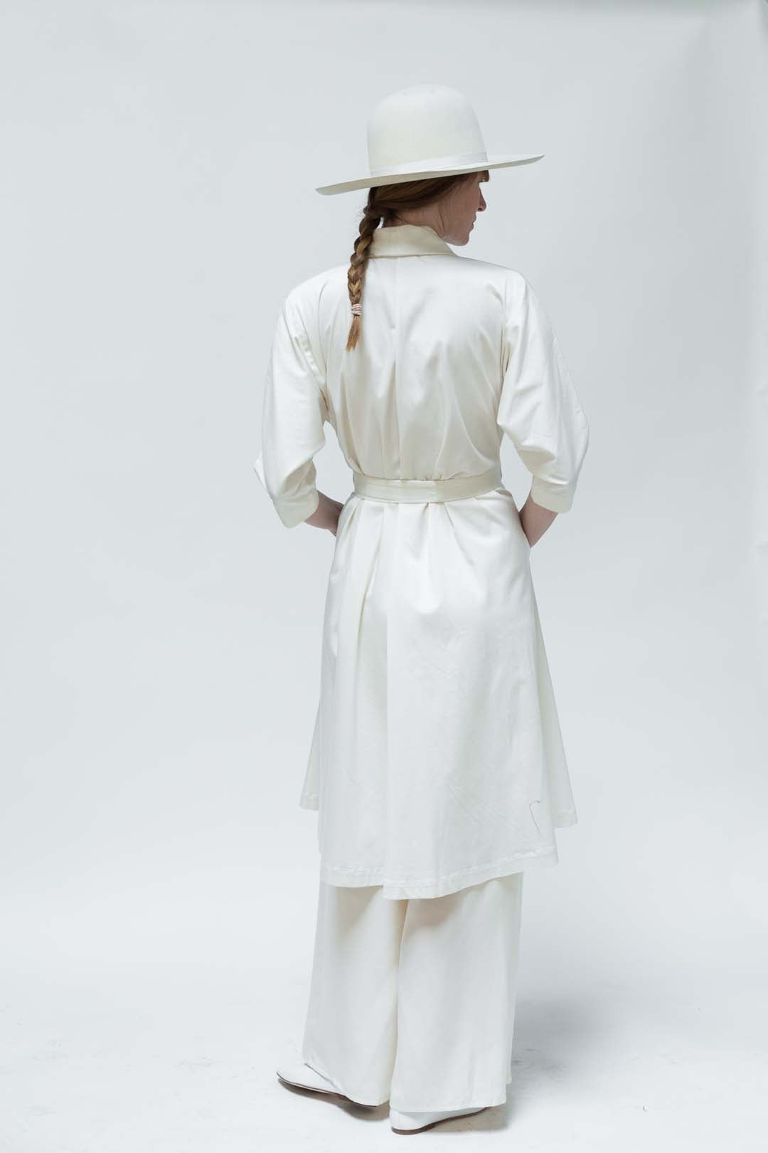 Georgia Dress in White Cotton