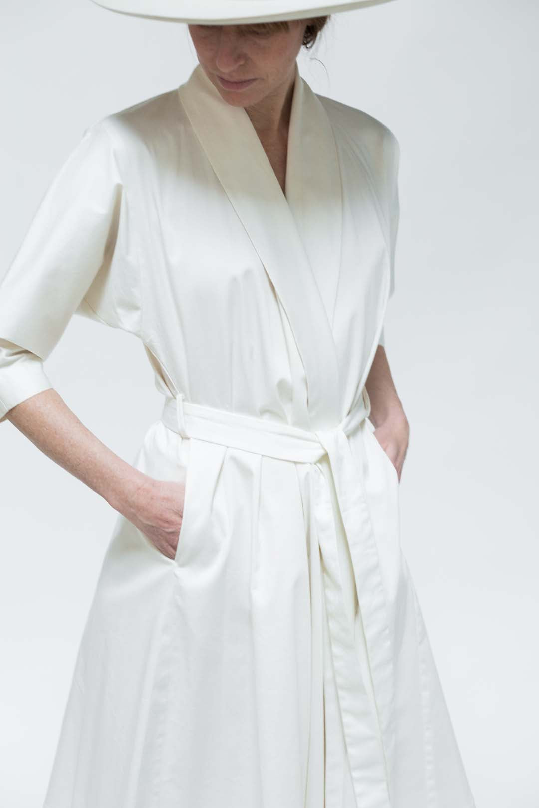 Georgia Dress in White Cotton