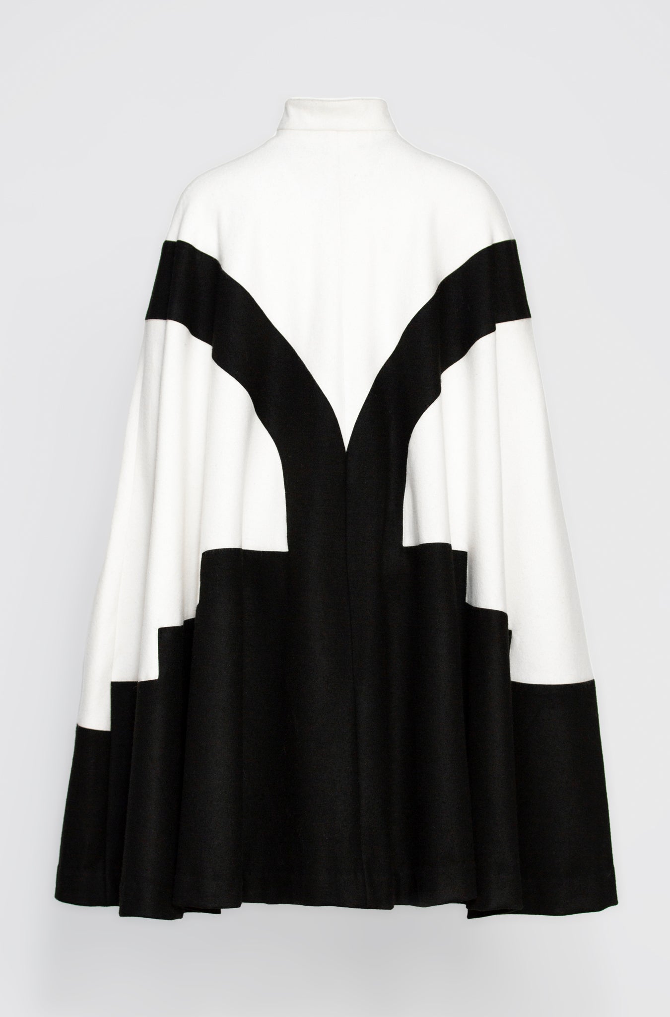“Stairway Cloak" in Black and White winter cashmere